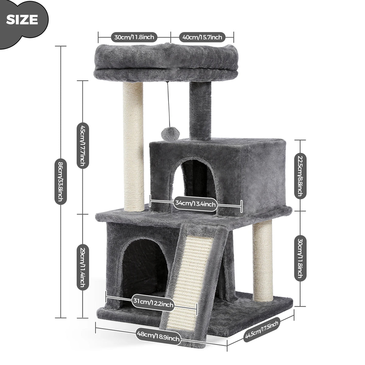 Pawz Road Cat Tower Double Condos Spacious Perch Sisal Post