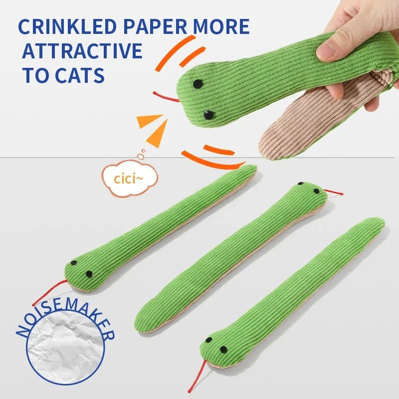 Interactive Plush Snake Toy For Dogs And Cats Indoor Play