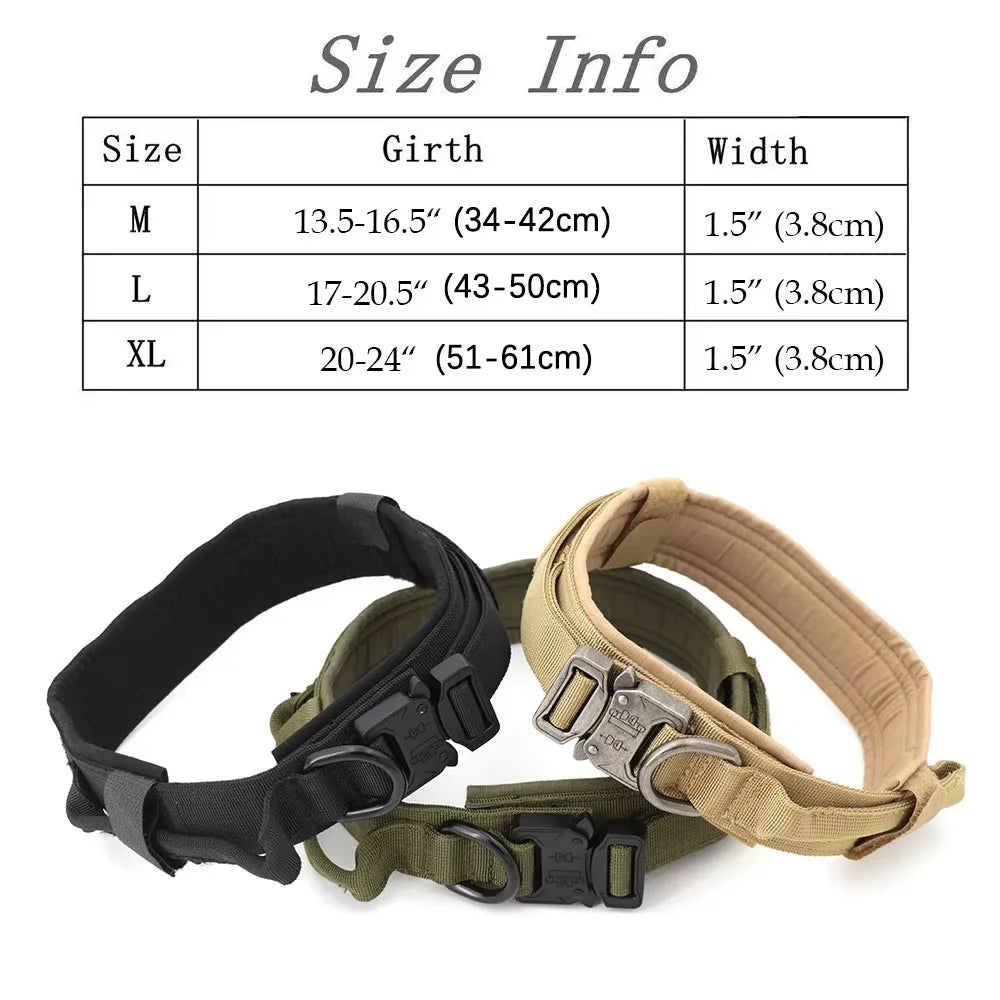 Adjustable Nylon Tactical Dog Collar And Leash Set