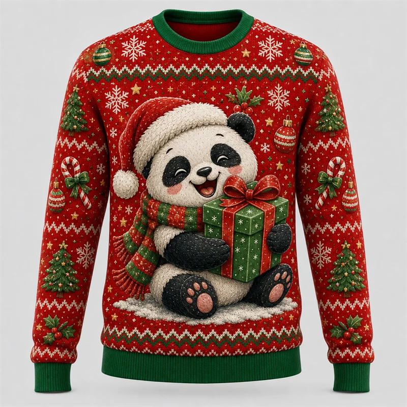 Cute Animal Christmas Graphic Sweatshirt For Unisex Holiday Wear