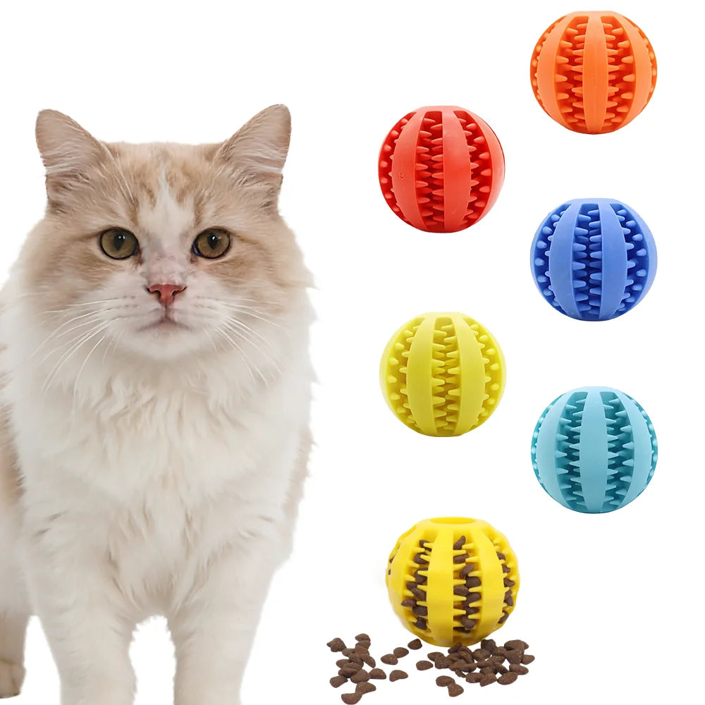 Interactive Rubber Dog Teething Puzzle Ball With Treat Dispenser
