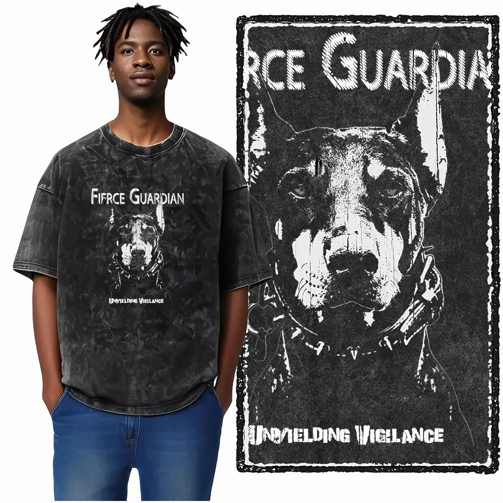 The Coolmind Doberman Graphic Printed Cotton Unisex Streetwear T Shirt
