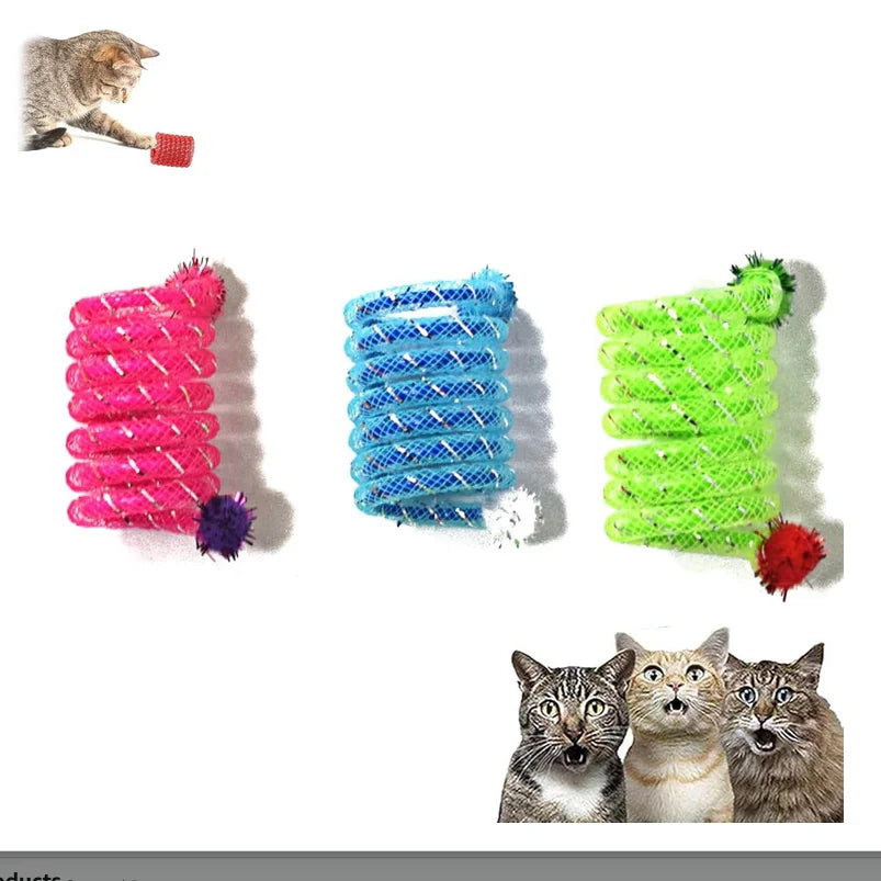 Interactive Elastic Spring Cat Toy With Bite Resistant Wool Ball