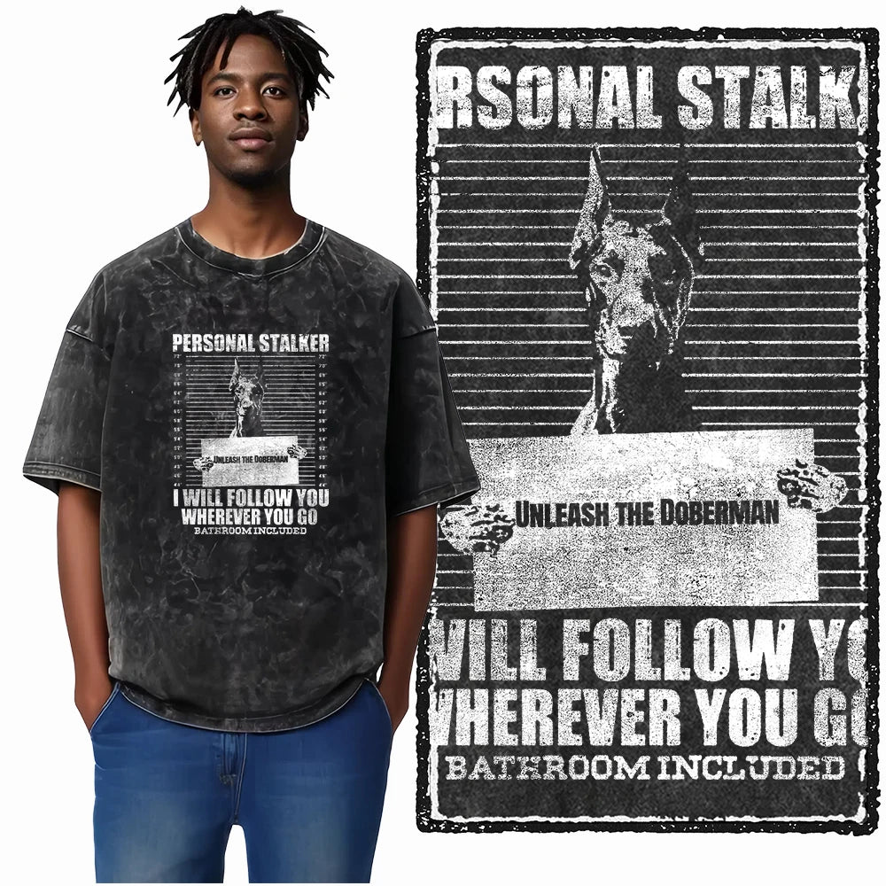 The Coolmind Doberman Graphic Printed Cotton Unisex Streetwear T Shirt