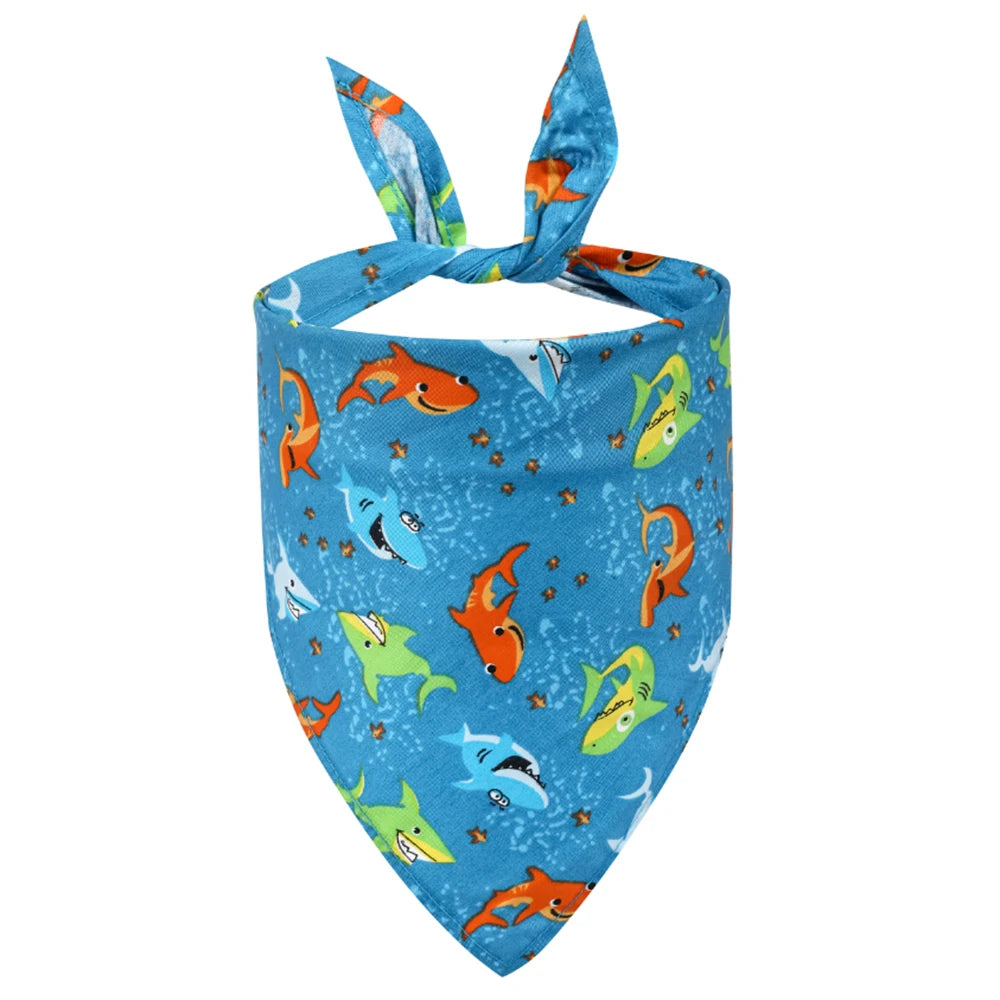Washable Soft Cloth Fruit Floral Dog Bandana With Adjustable Strap