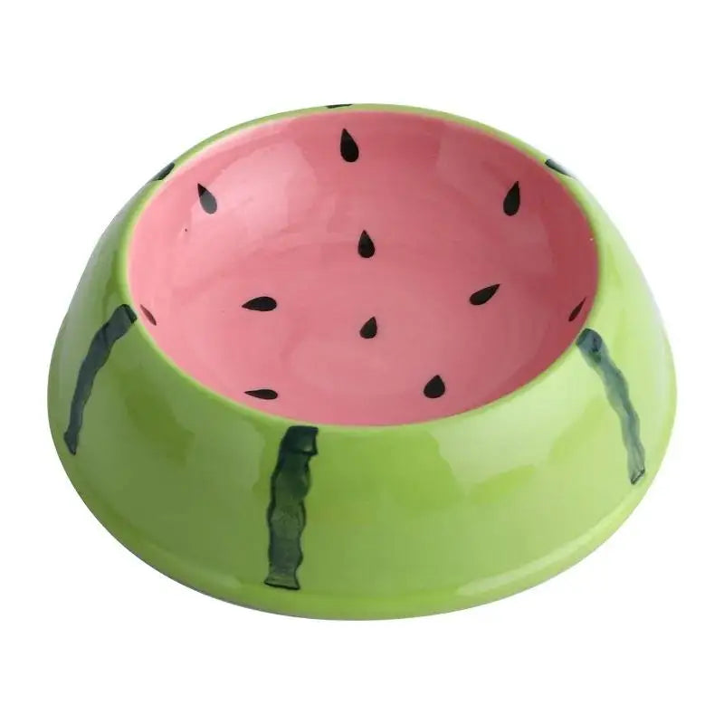 Watermelon Strawberry Ceramic Slow Feeder Bowl For Cats