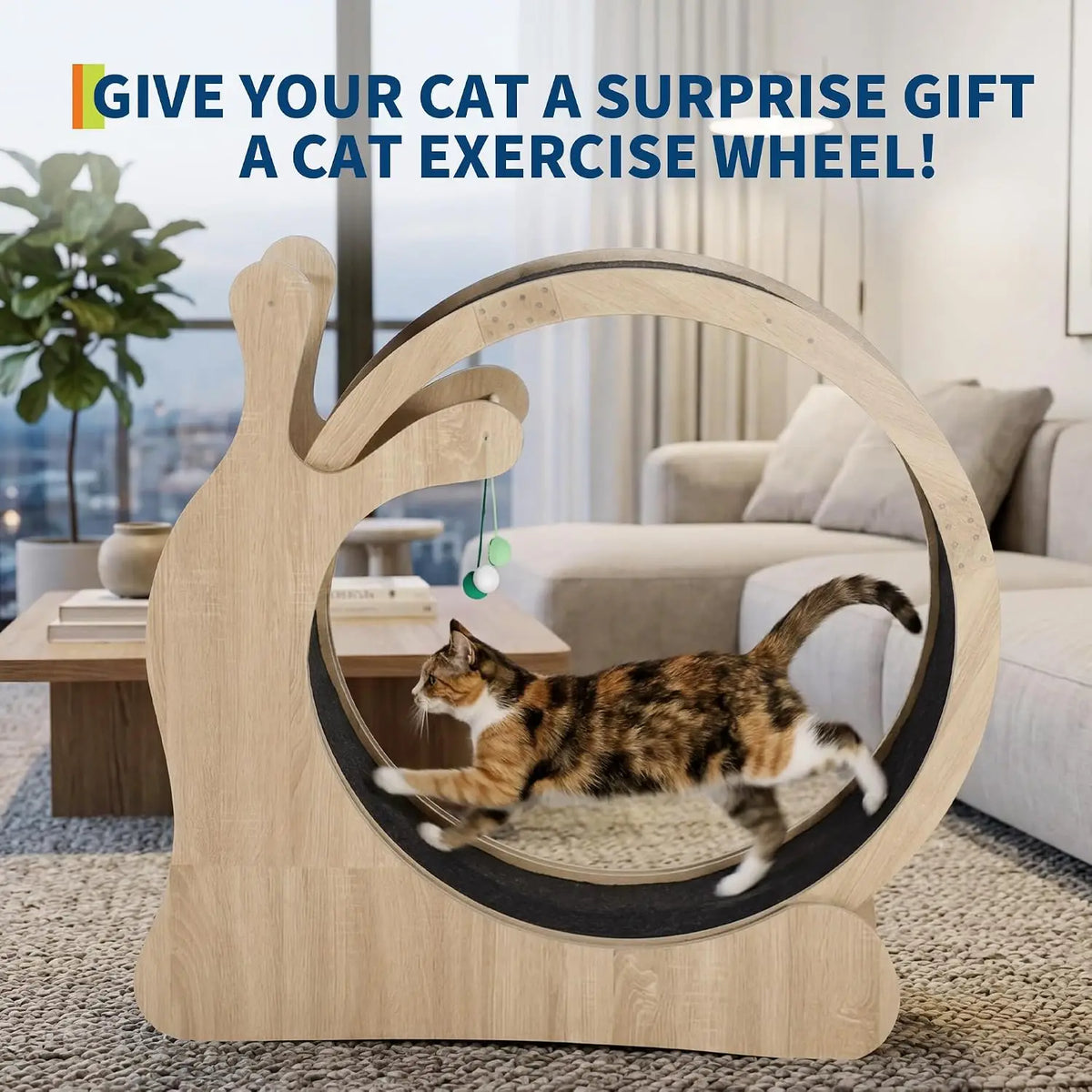 Garvee Cat Treadmill Running Wheel Litter Box Climbing Frame