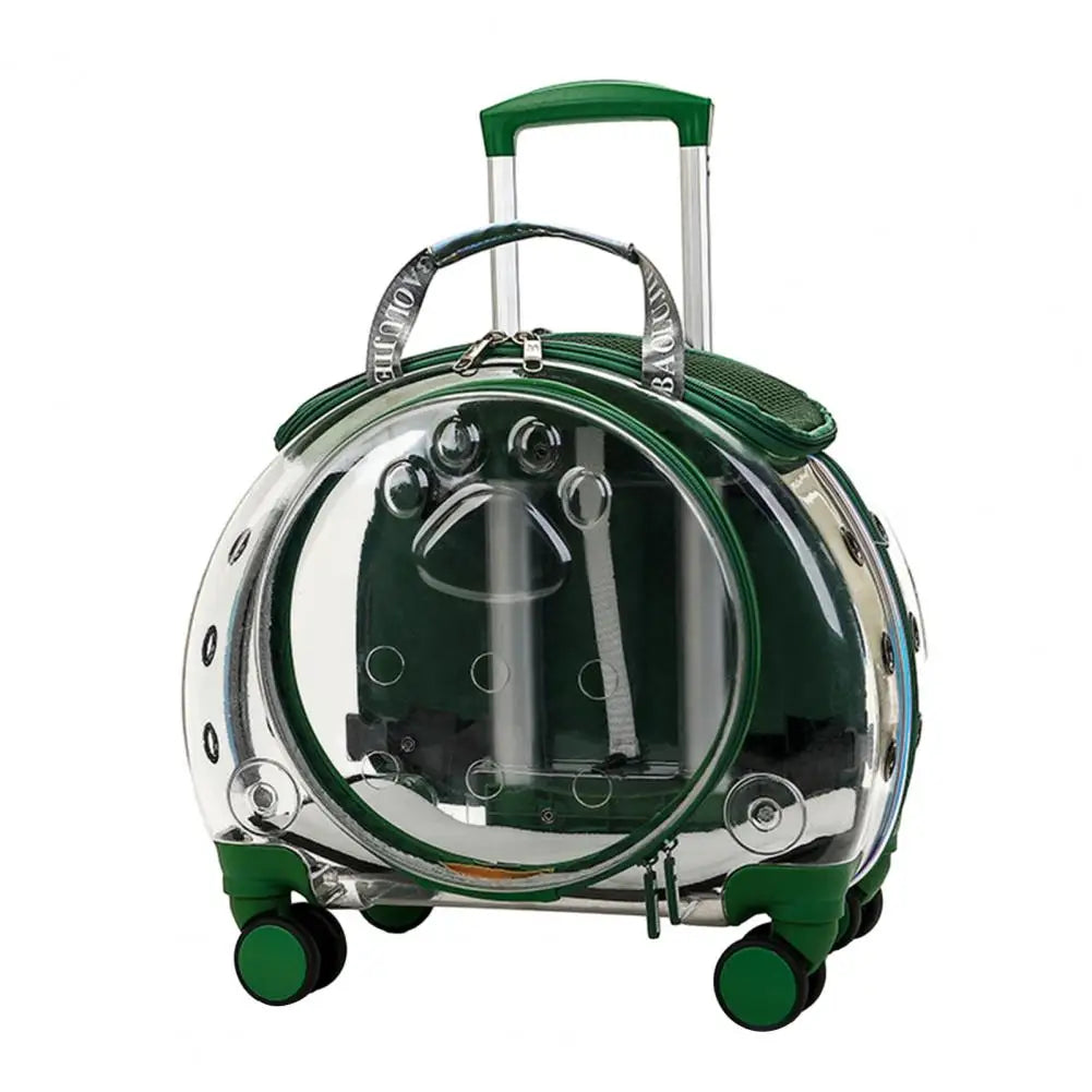 Pet Rolling Carrier Backpack With Ventilation And Silent Wheels