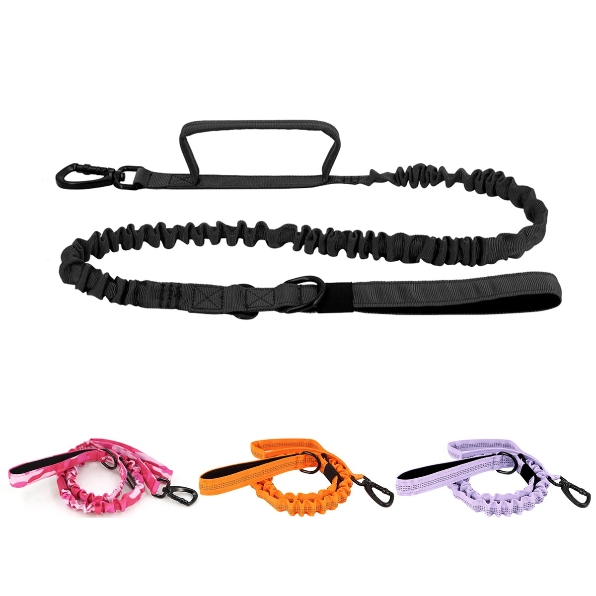 Adjustable Tactical Dog Leash Quick Release Double Handle Nylon Rope