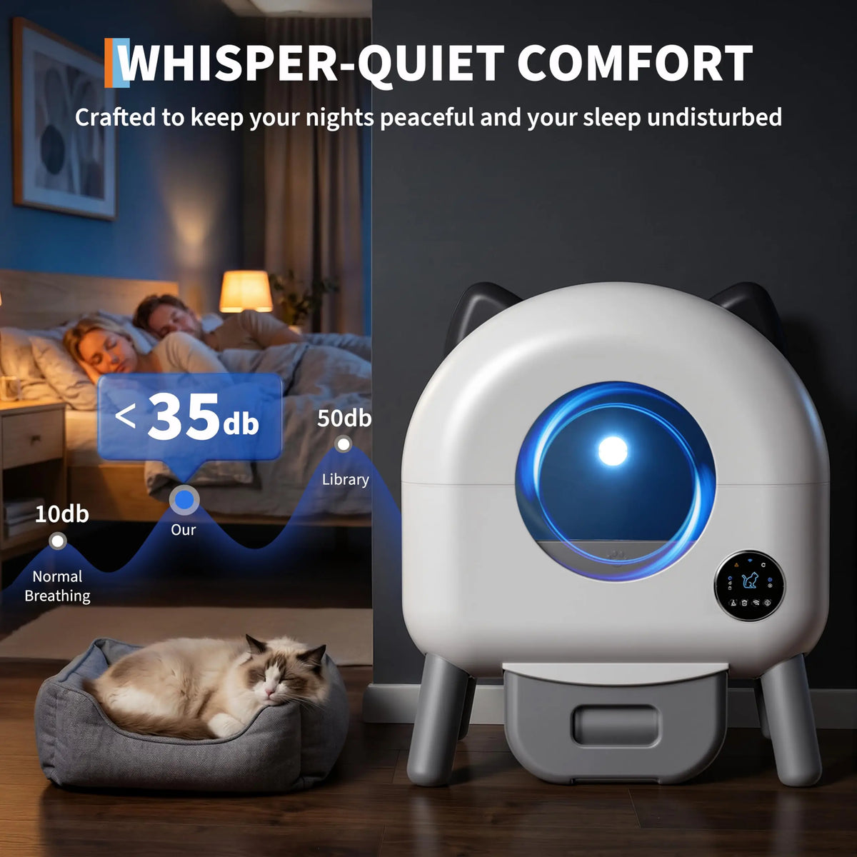 HiMISS App Controlled Automatic Self Cleaning Cat Litter Box