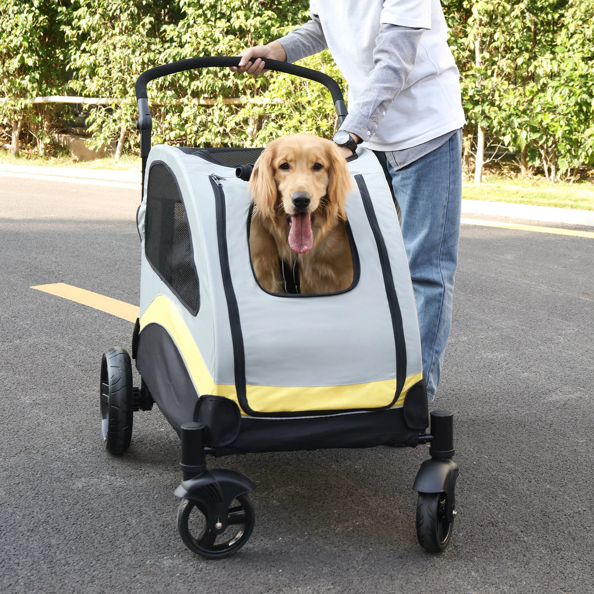 Portable Foldable Dog Stroller Breathable Pet Carrier For Outdoor Use