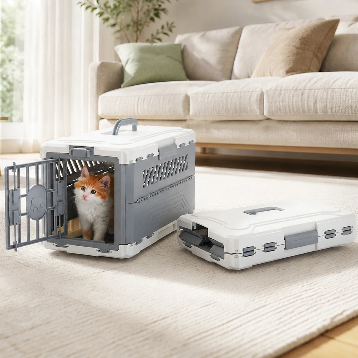 PAWZ Road Foldable Pet Travel Carrier With Secure Locking Door