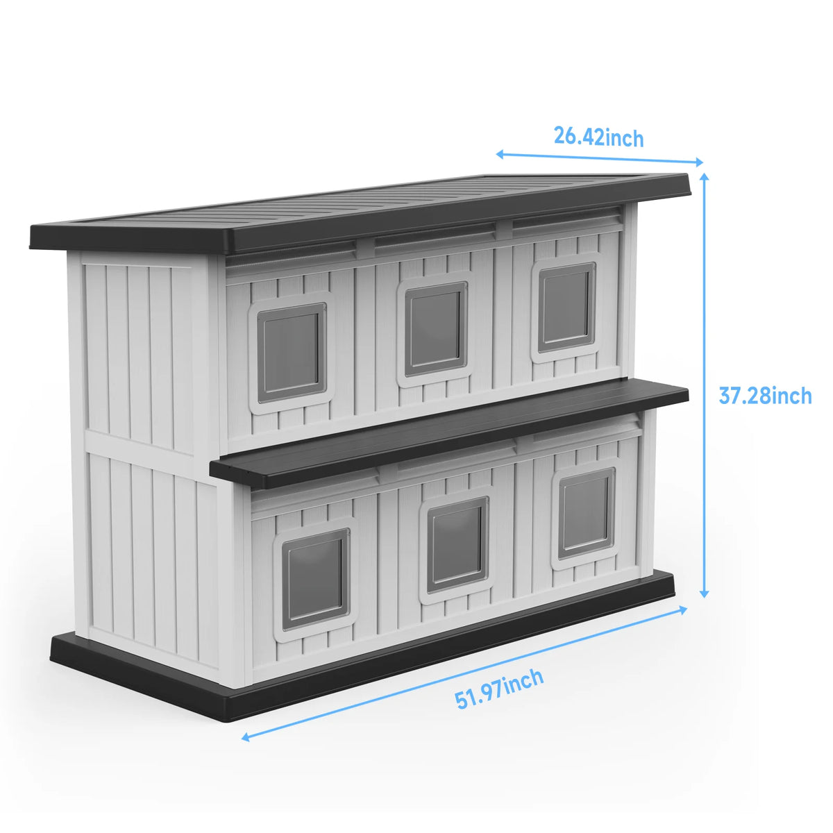 Double Tier Weatherproof Cat House For Indoor Outdoor Use