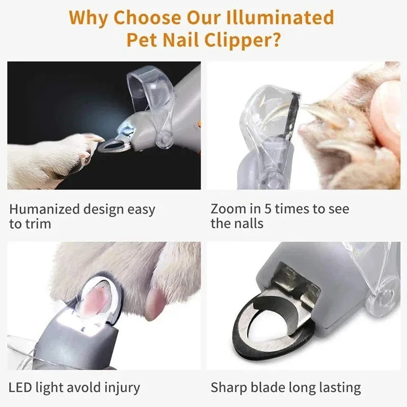 Professional Led Pet Nail Clipper For Safer Dog Cat Grooming