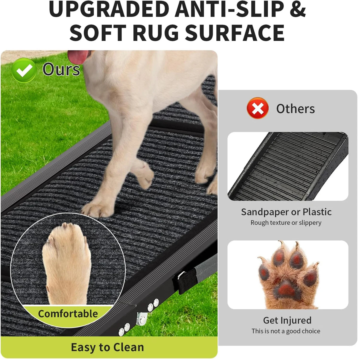 HiMISS Folding Dog Car Ramp Non Slip Heavy Duty Portable
