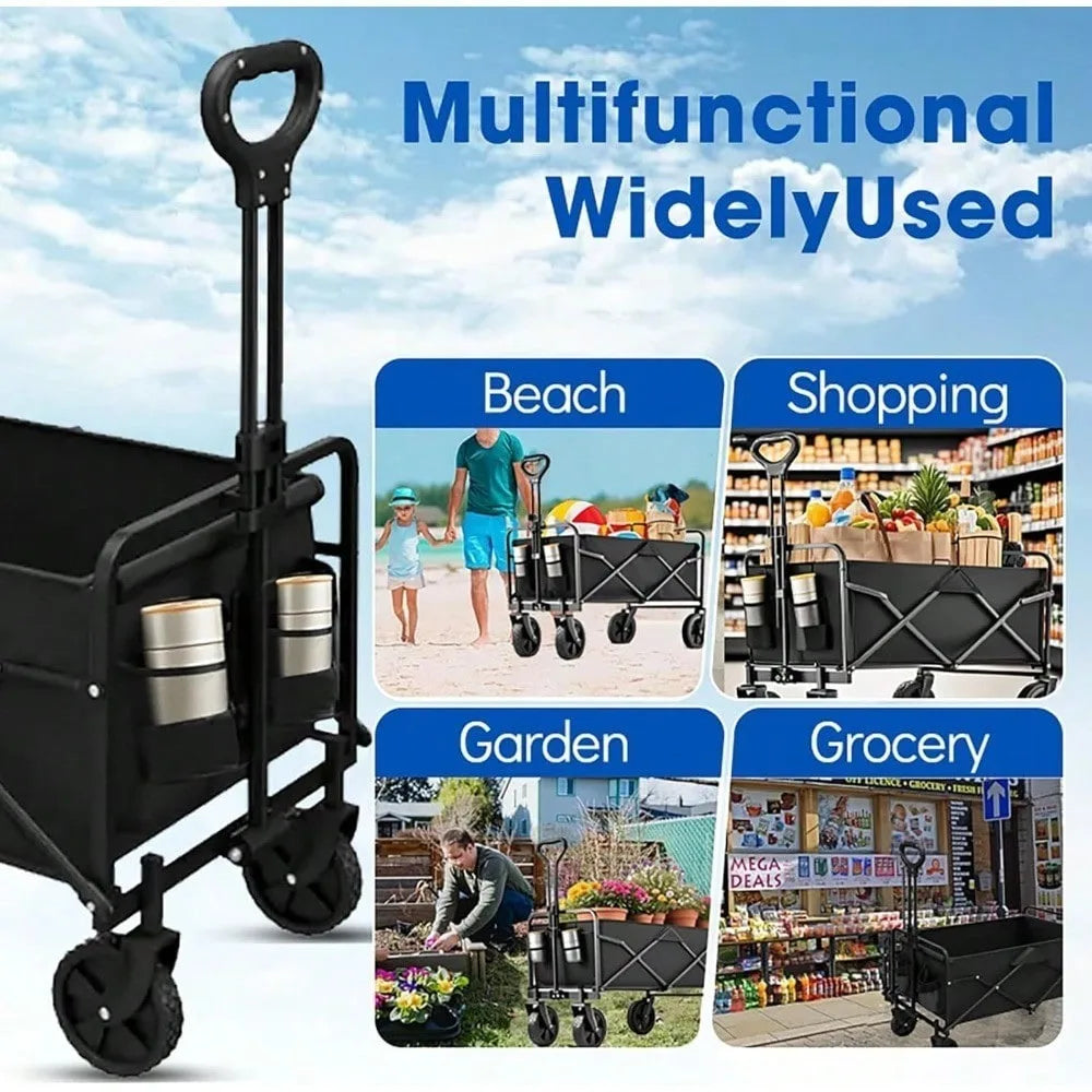 OASONEER Heavy Duty Folding Utility Wagon Cart All Terrain Wheels