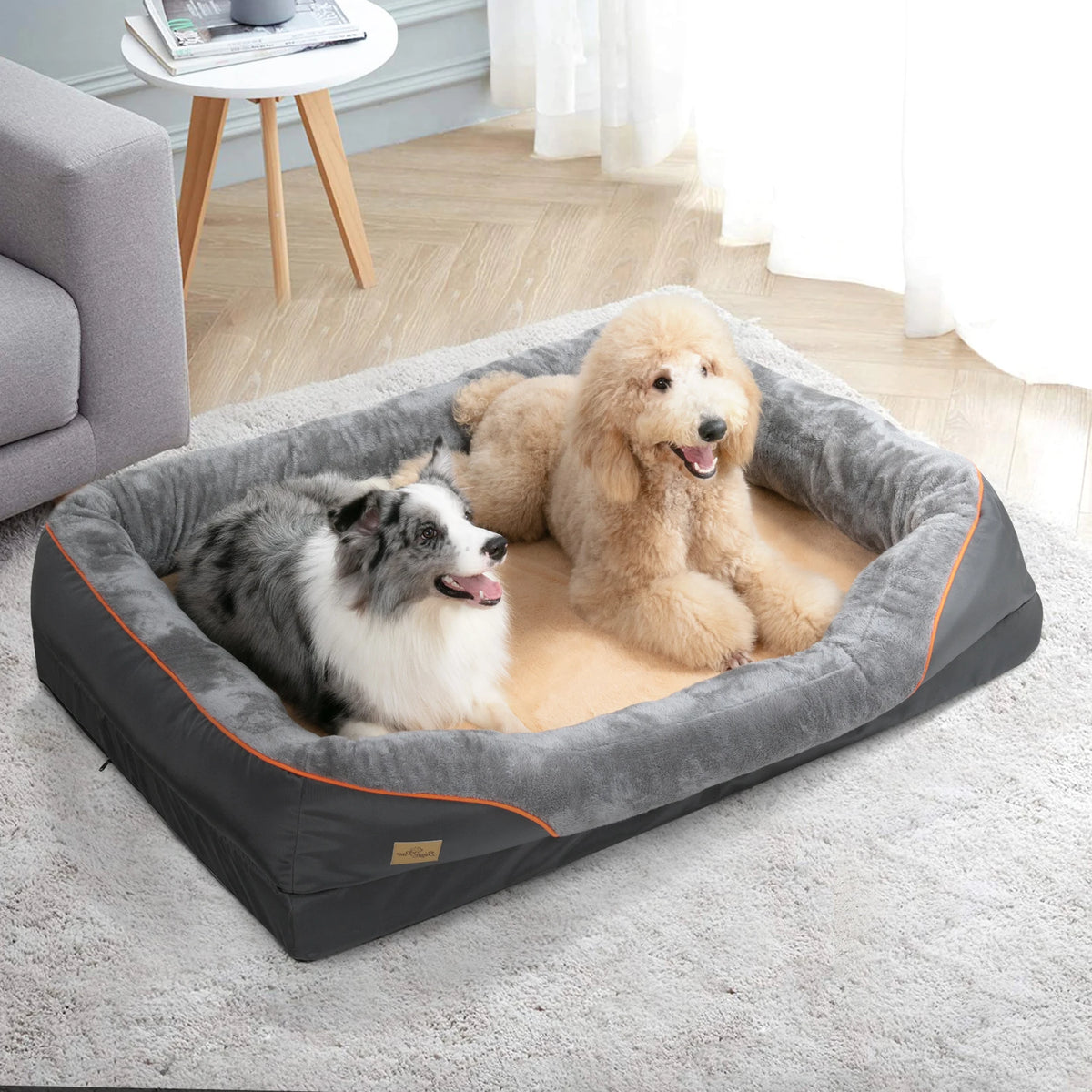 Bingopaw Waterproof Fleece Dog Bed With Removable Washable Cover
