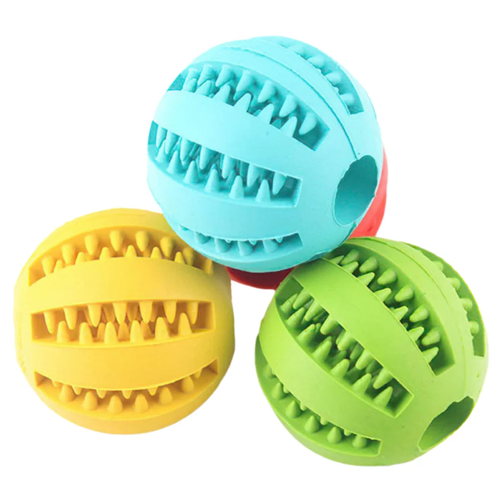 Interactive Rubber Dog Teething Puzzle Ball With Treat Dispenser