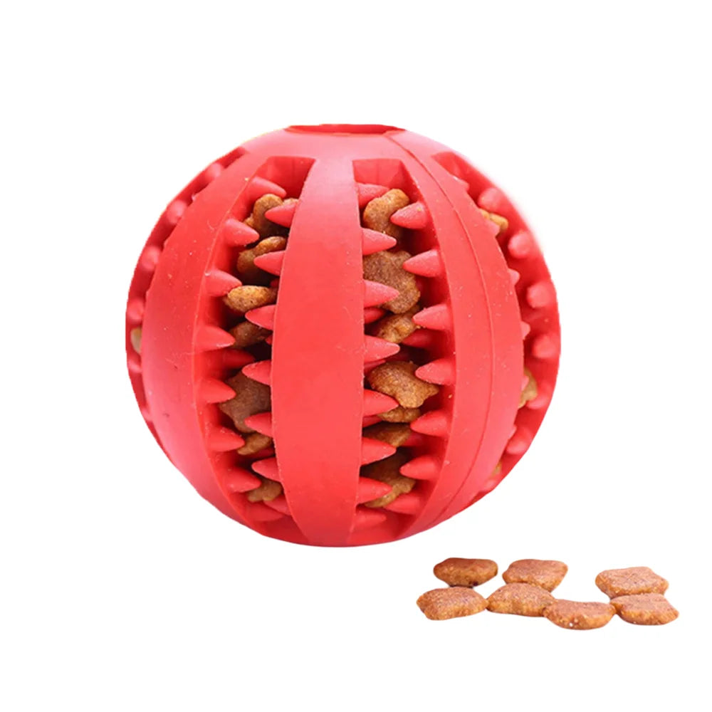 Interactive Rubber Dog Teething Puzzle Ball With Treat Dispenser