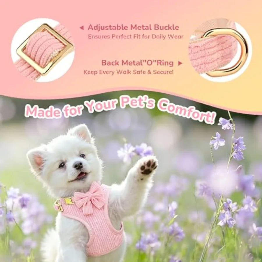 Adjustable Dog Collar Harness And Leash Set For Daily Walks