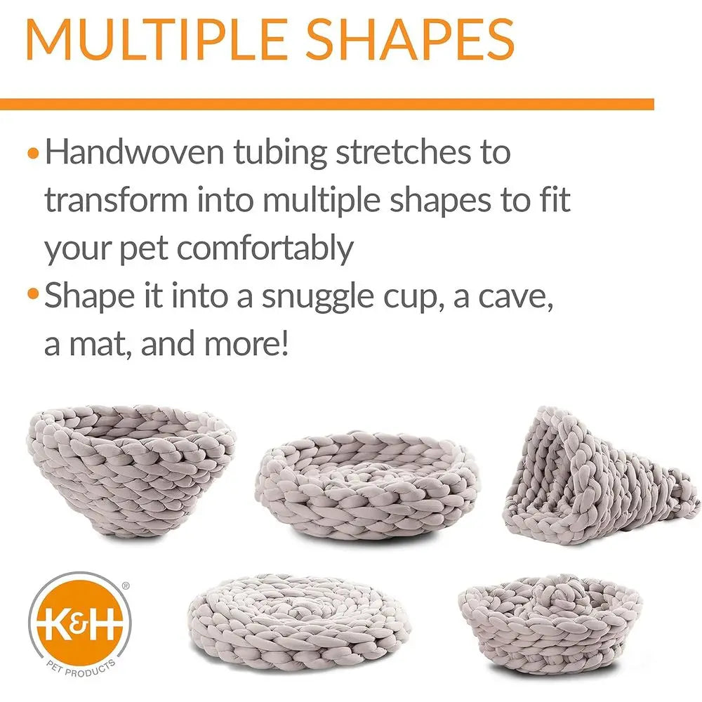 Handwoven Knitted Round Polyester Pet Cozy Soft Cat Sleeping Cushion