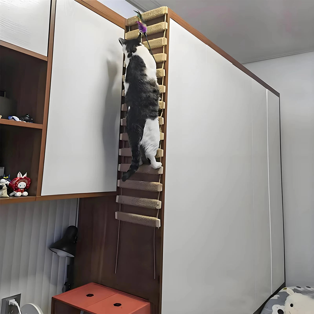 CWV Wooden Sisal Cat Bridge Ladder For Indoor Pets