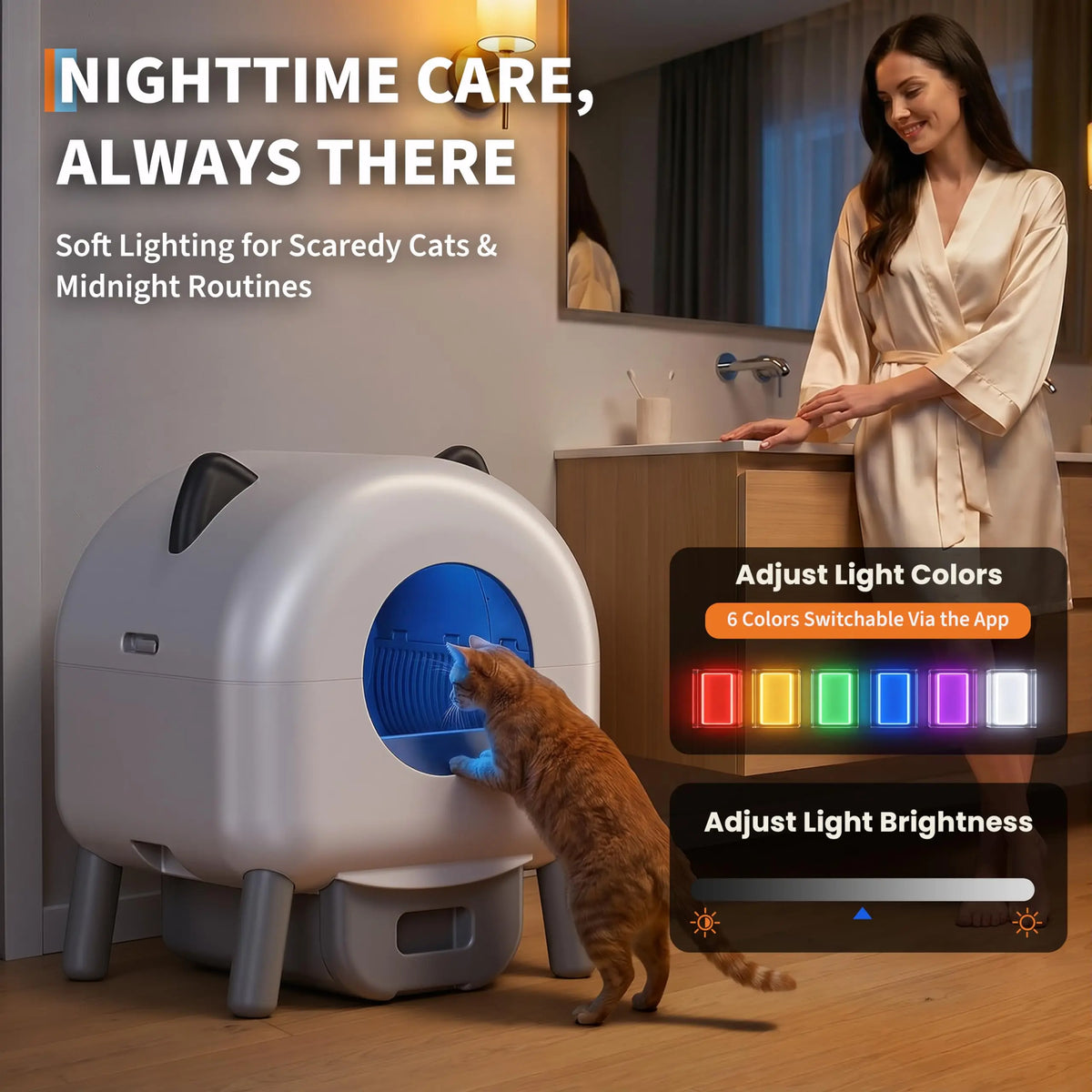 HiMISS App Controlled Automatic Self Cleaning Cat Litter Box
