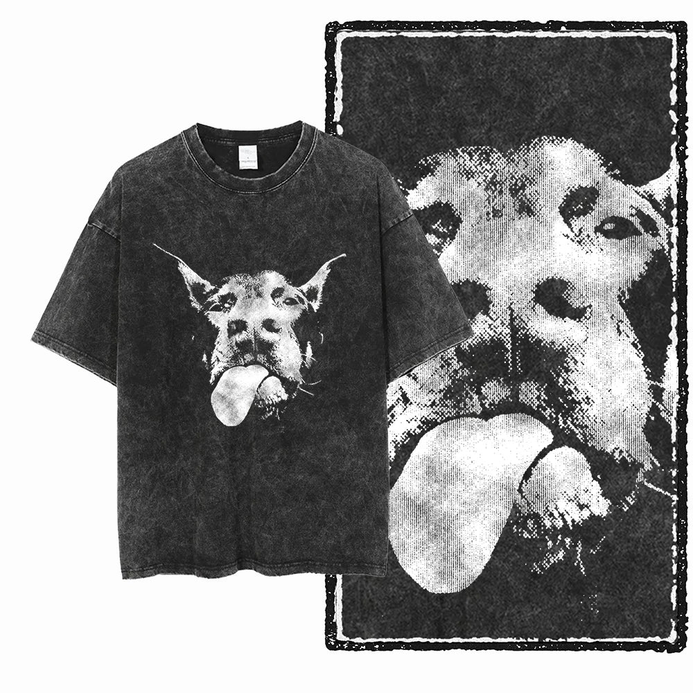 The Coolmind Doberman Graphic Printed Cotton Unisex Streetwear T Shirt