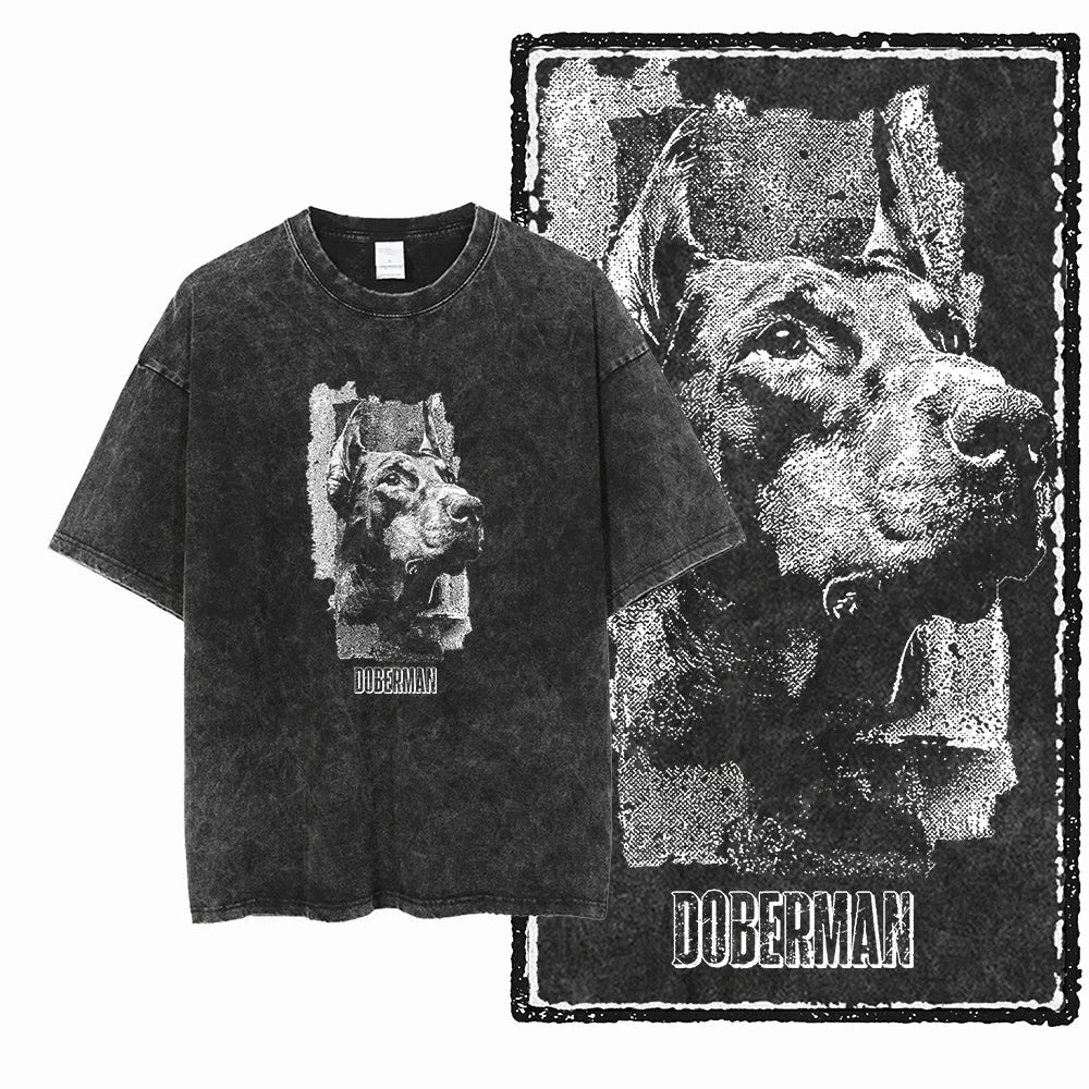 The Coolmind Doberman Graphic Printed Cotton Unisex Streetwear T Shirt
