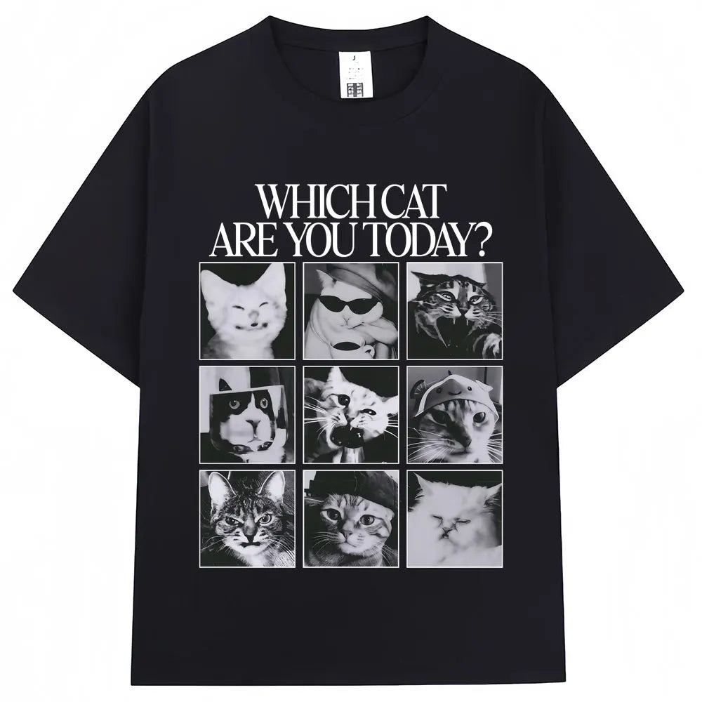 Funny Cat Meme Graphic T Shirt For Casual Everyday Wear