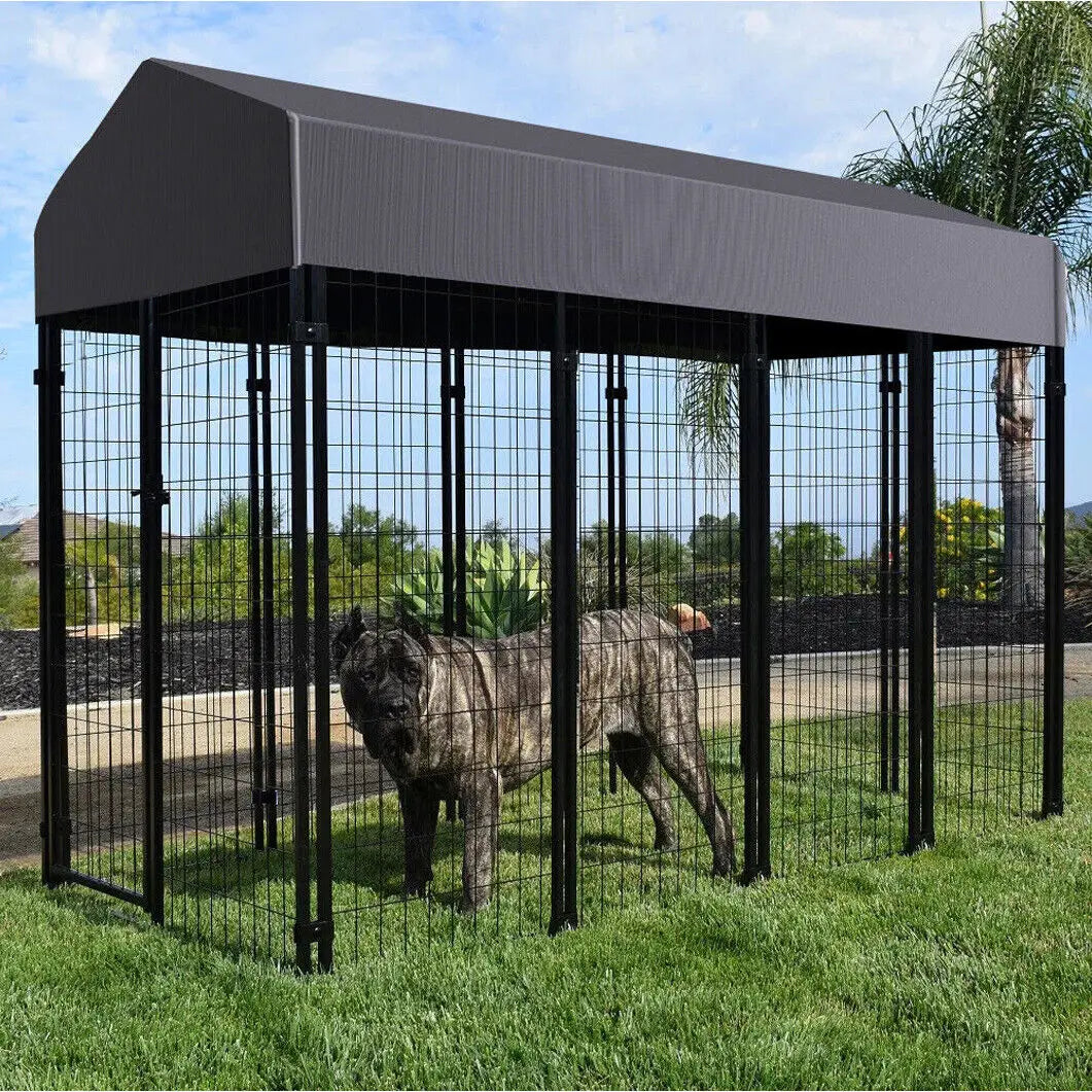 Durable Iron Outdoor Dog Cage Playpen Enclosure With Roof