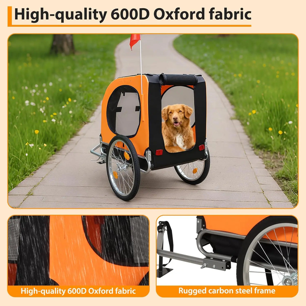 Twister.Ck Premium Foldable Dog Bike Trailer With Quick Release Wheels