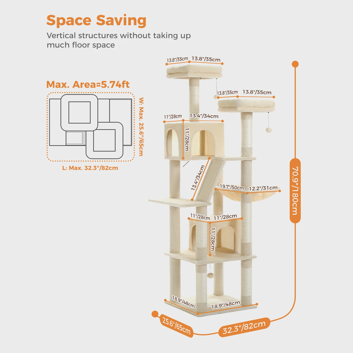 Pawz Road Multi Level Cat Tower With Scratching Posts