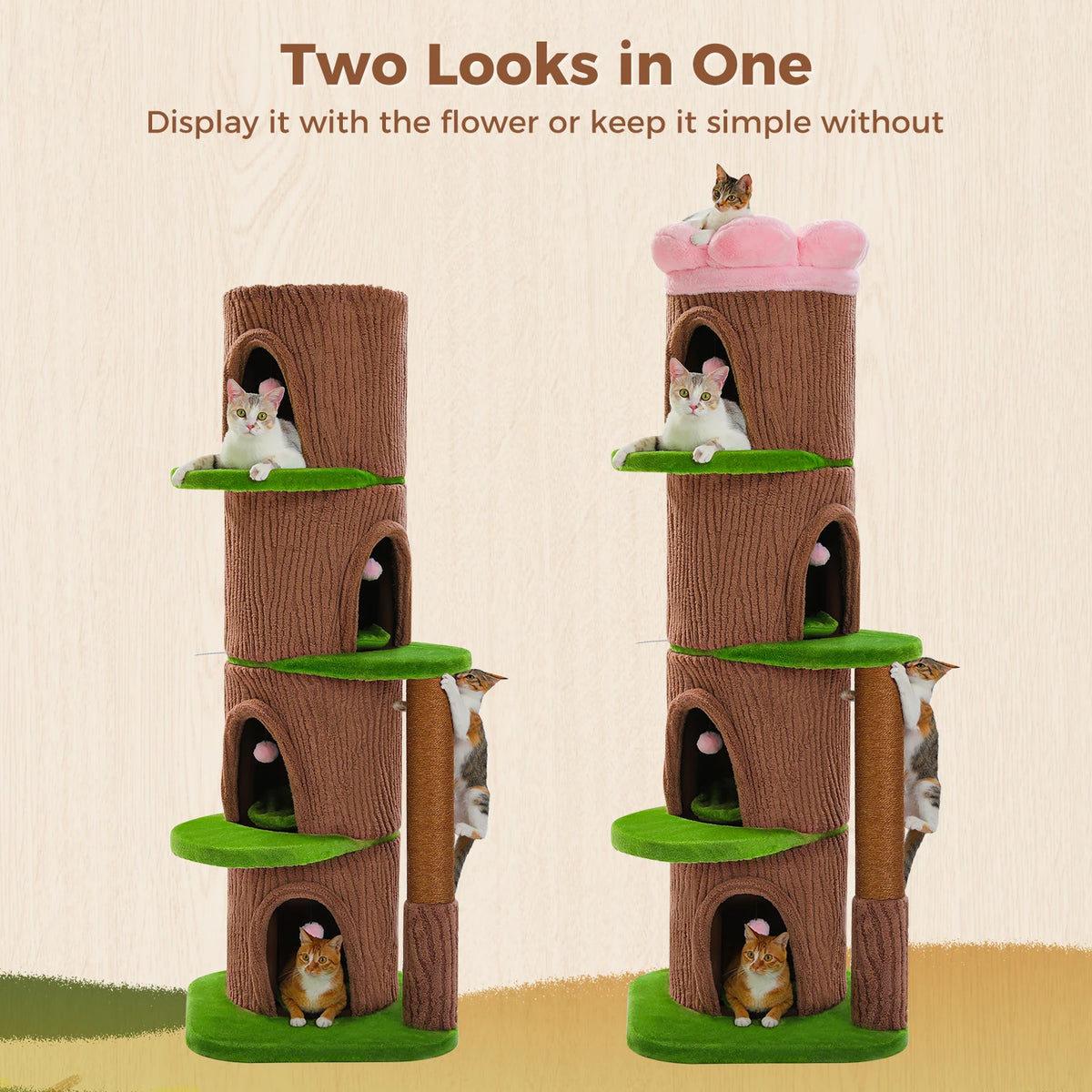 PAWZ Road Luxury Indoor Cat Tower Featuring Plush Condos