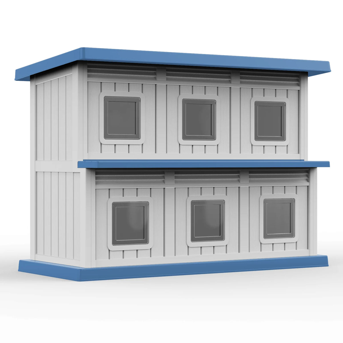 Double Tier Weatherproof Cat House For Indoor Outdoor Use