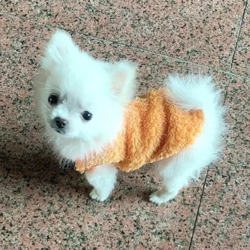 Warm Fleece Dog Sweater With Cute Print Pet Apparel