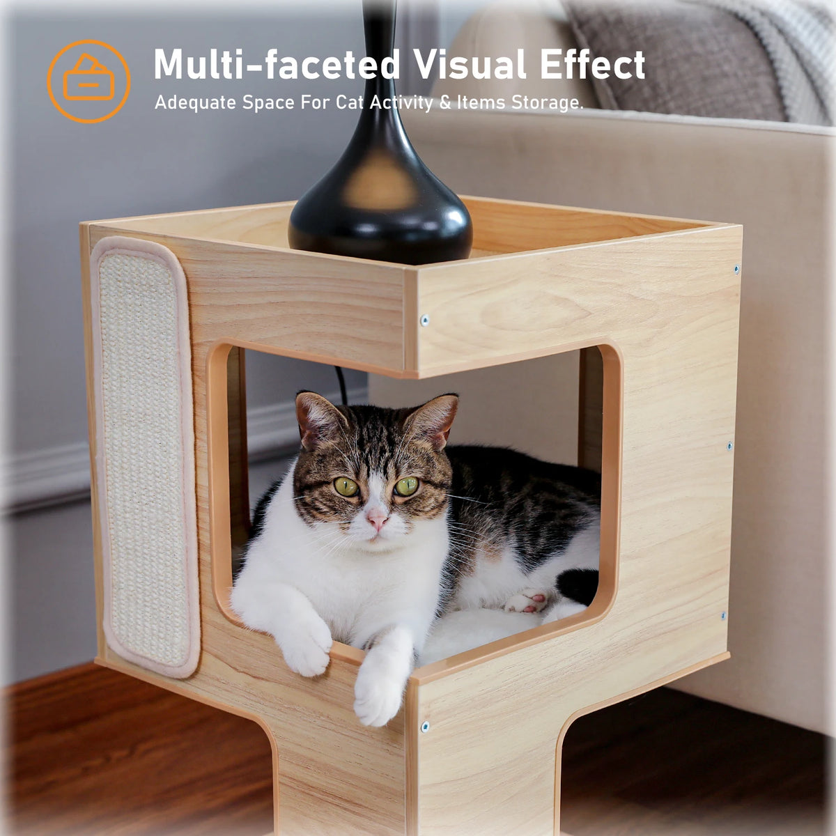 PAWZ Road Wooden Cat Condo Tower With Removable Soft Mat
