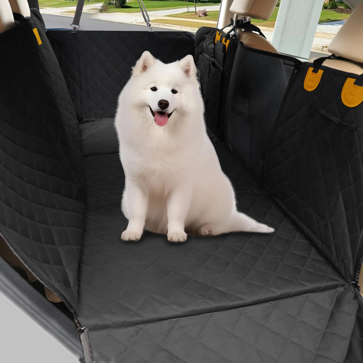 Borwart Waterproof Dog Car Seat Cover Back Seat Hammock Storage