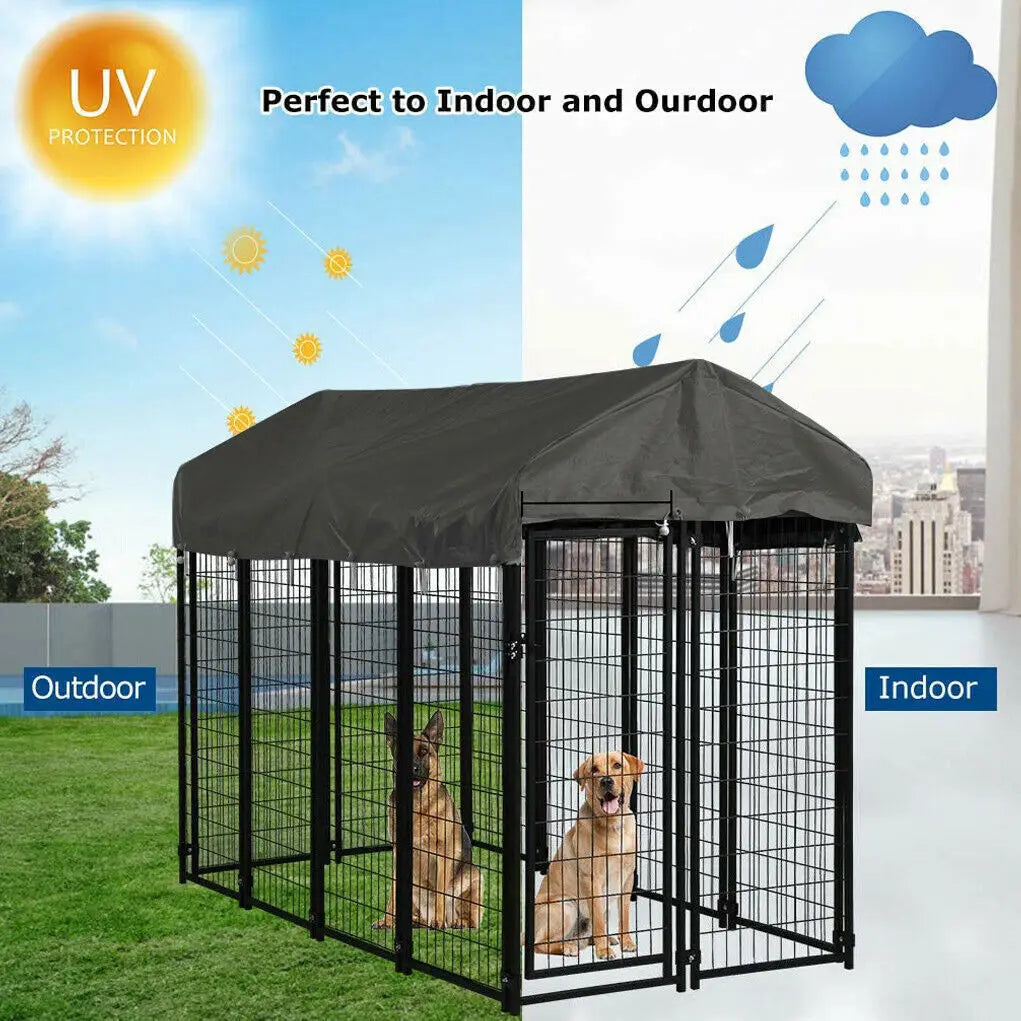 Durable Iron Outdoor Dog Cage Playpen Enclosure With Roof
