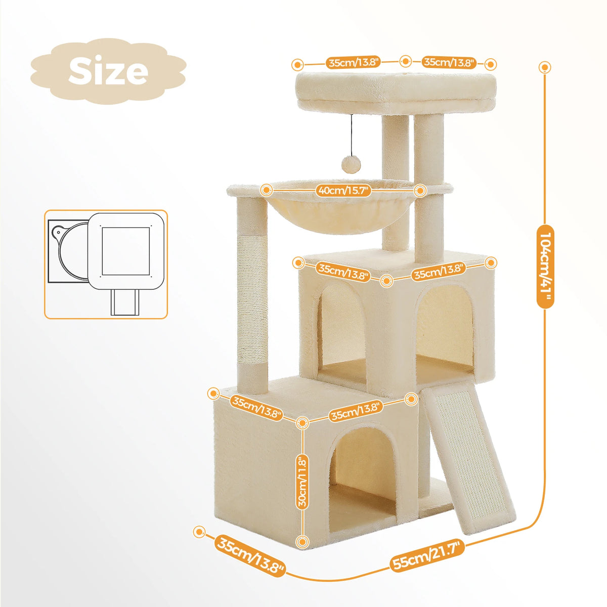 PAWZ Road Multi Level Cat Tower With Sisal Scratching Posts