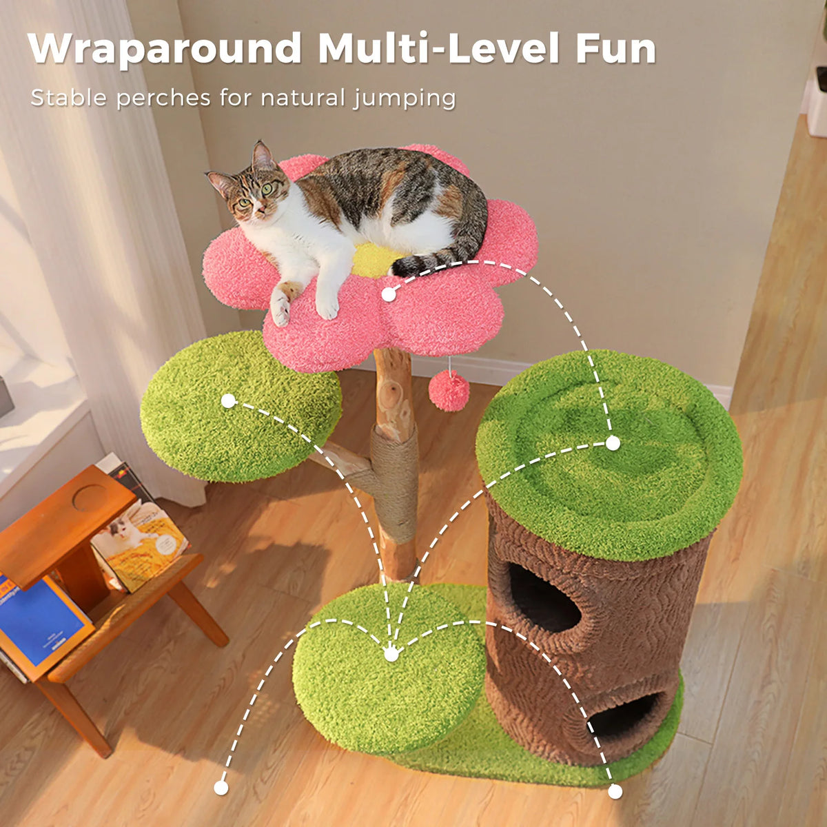 PAWZ Road Luxury Indoor Cat Tower Featuring Plush Condos