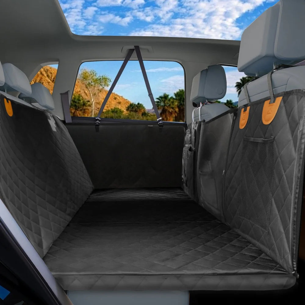 Borwart Waterproof Dog Car Seat Cover Back Seat Hammock Storage