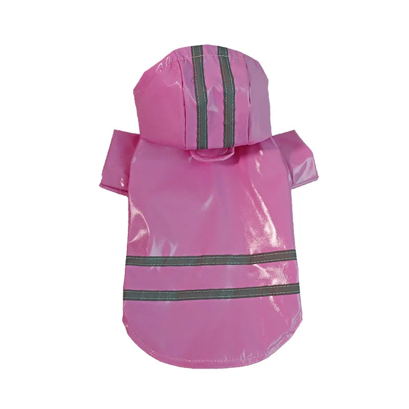 Waterproof Pet Raincoat With Reflective Hood For Small Pets