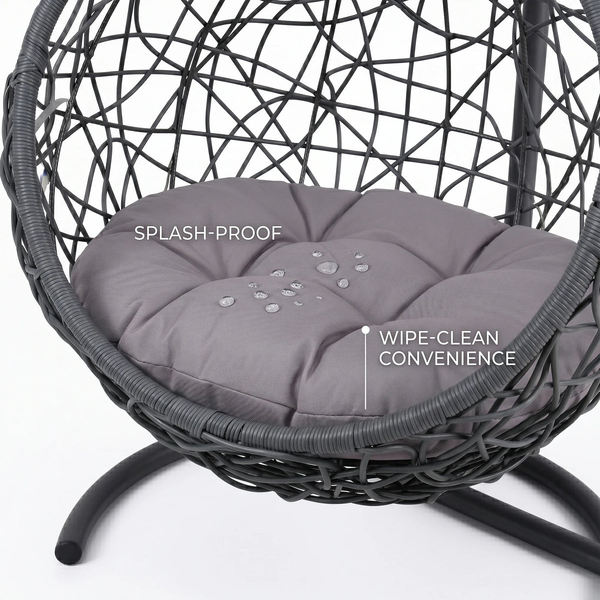 Rattan Cat Swing Bed With Stand And Soft Comfort Cushion