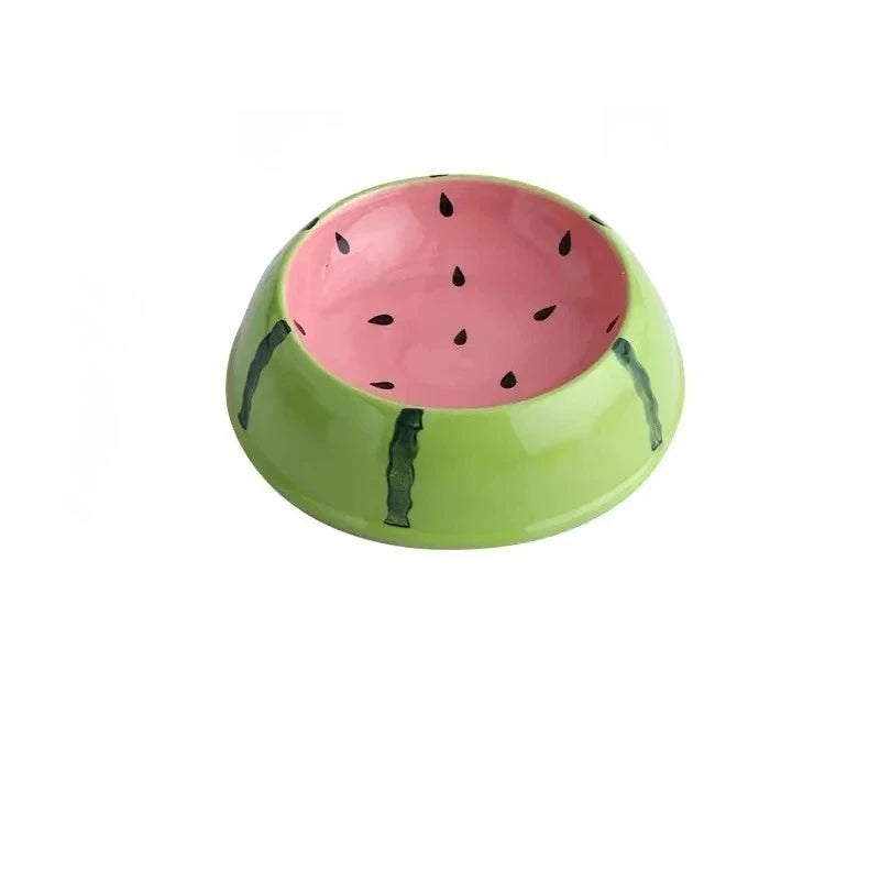 Watermelon Strawberry Ceramic Slow Feeder Bowl For Cats