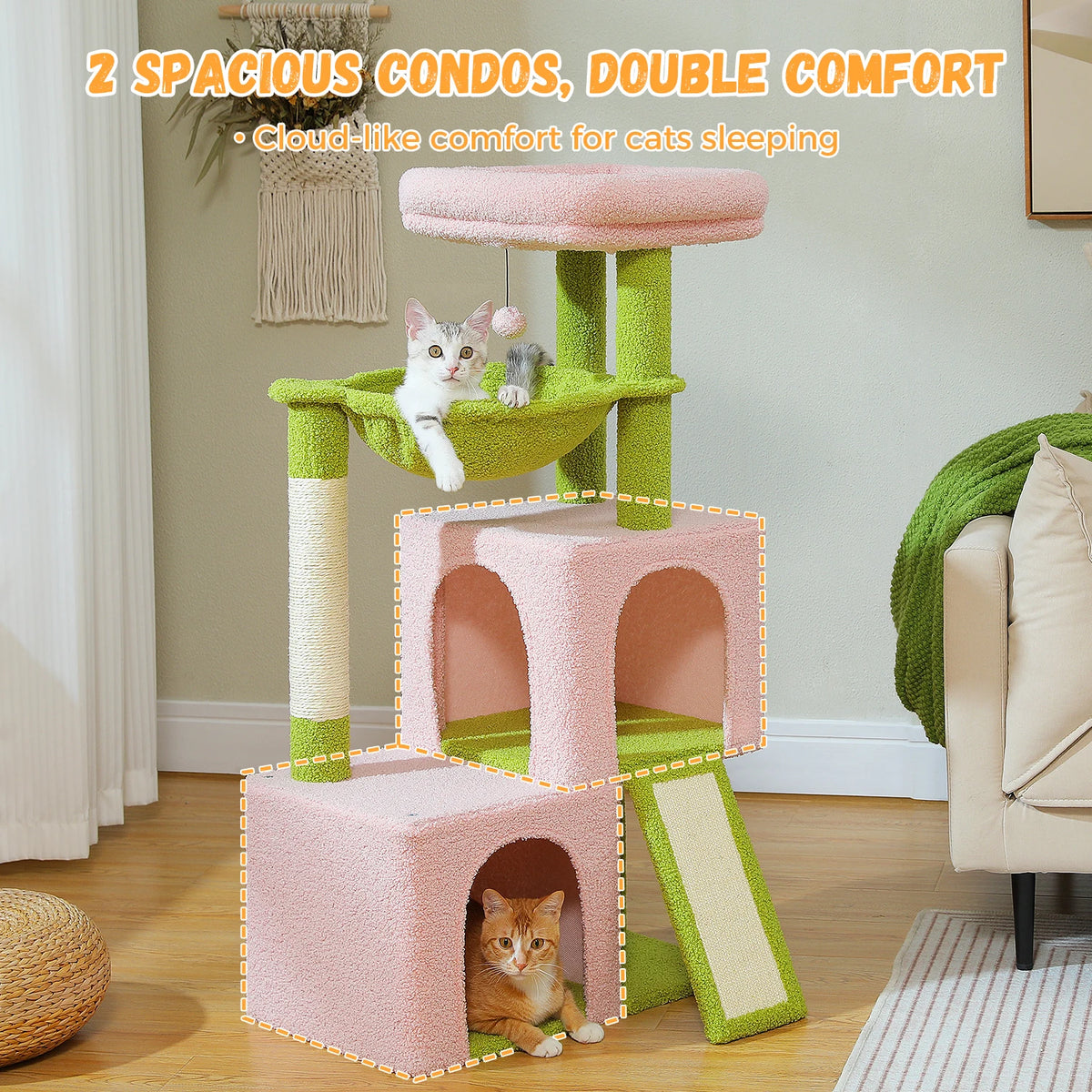 PAWZ Road Multi Level Cat Tower With Sisal Scratching Posts