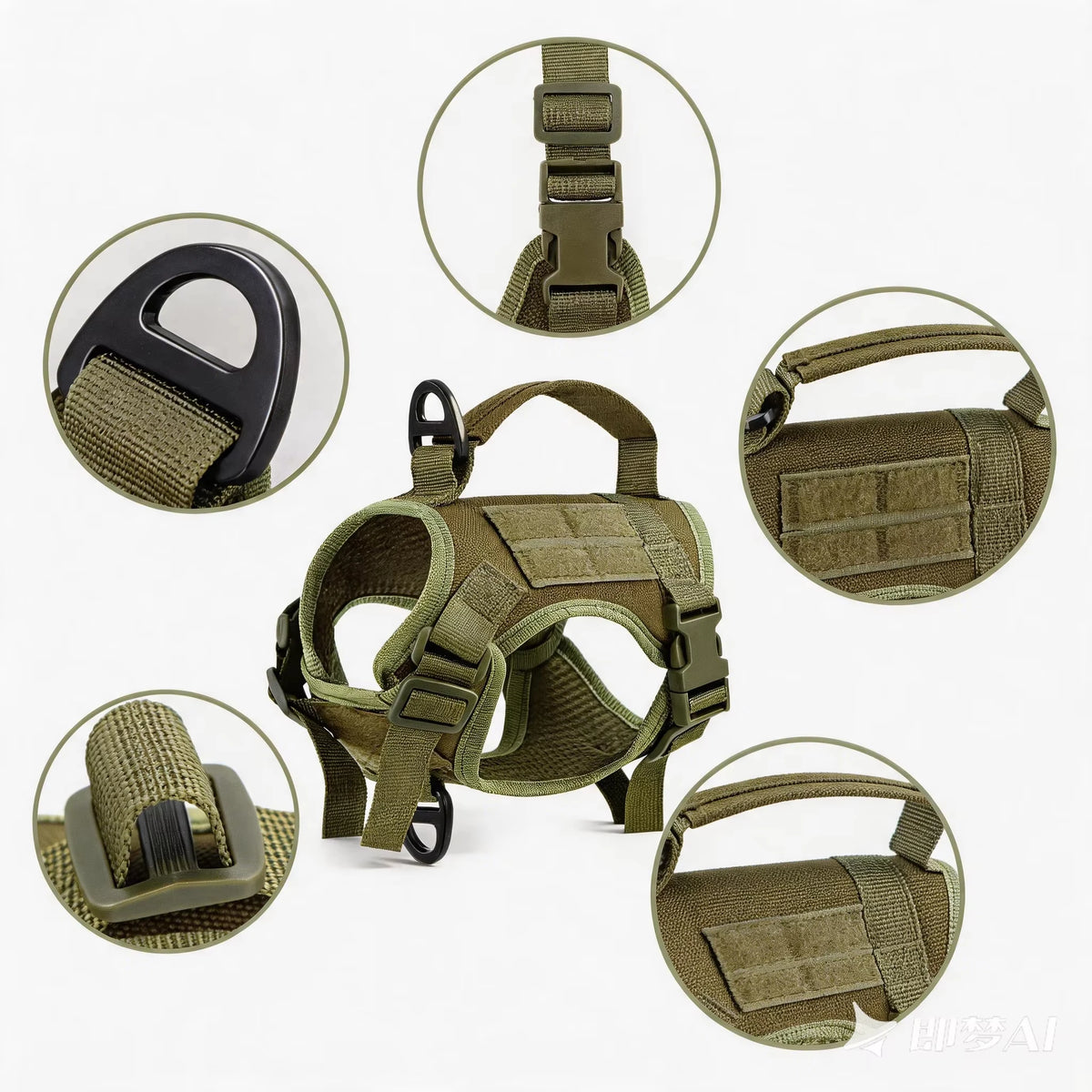 Tactical Cat Harness With Adjustable Escape Proof Mesh And Leash