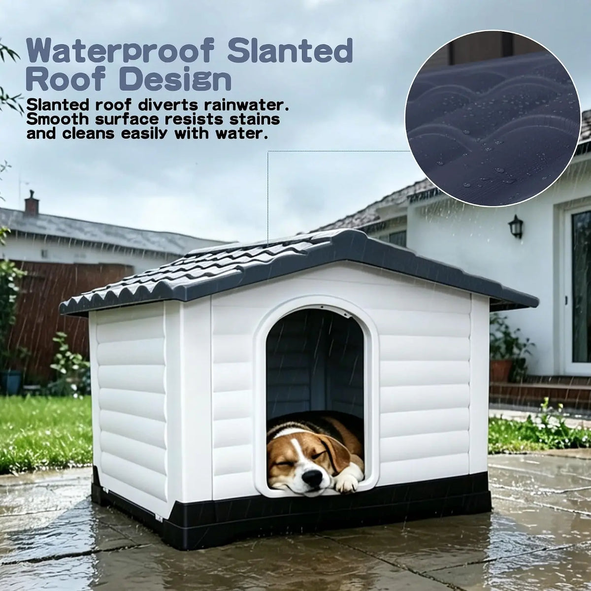 Twister Waterproof Two Door Dog House With Elevated Base