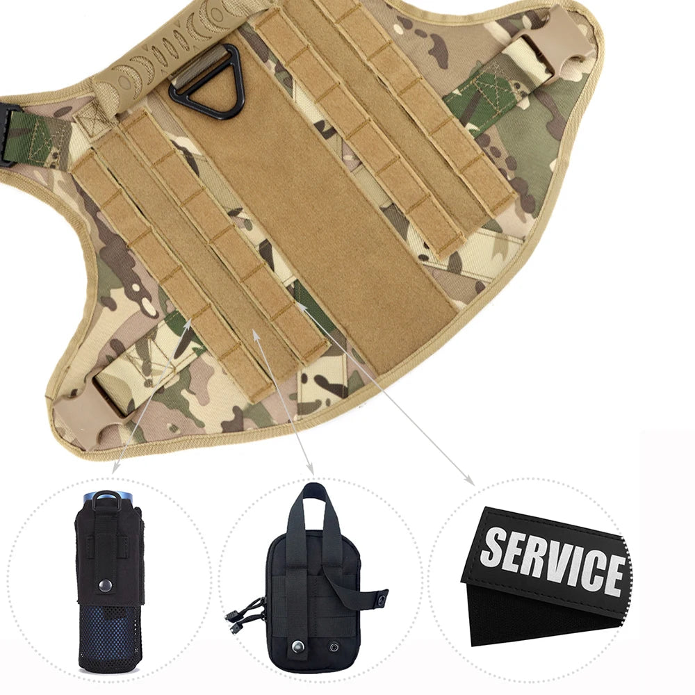 Padded Tactical Dog Harness Leash Set With Quick Release Handle