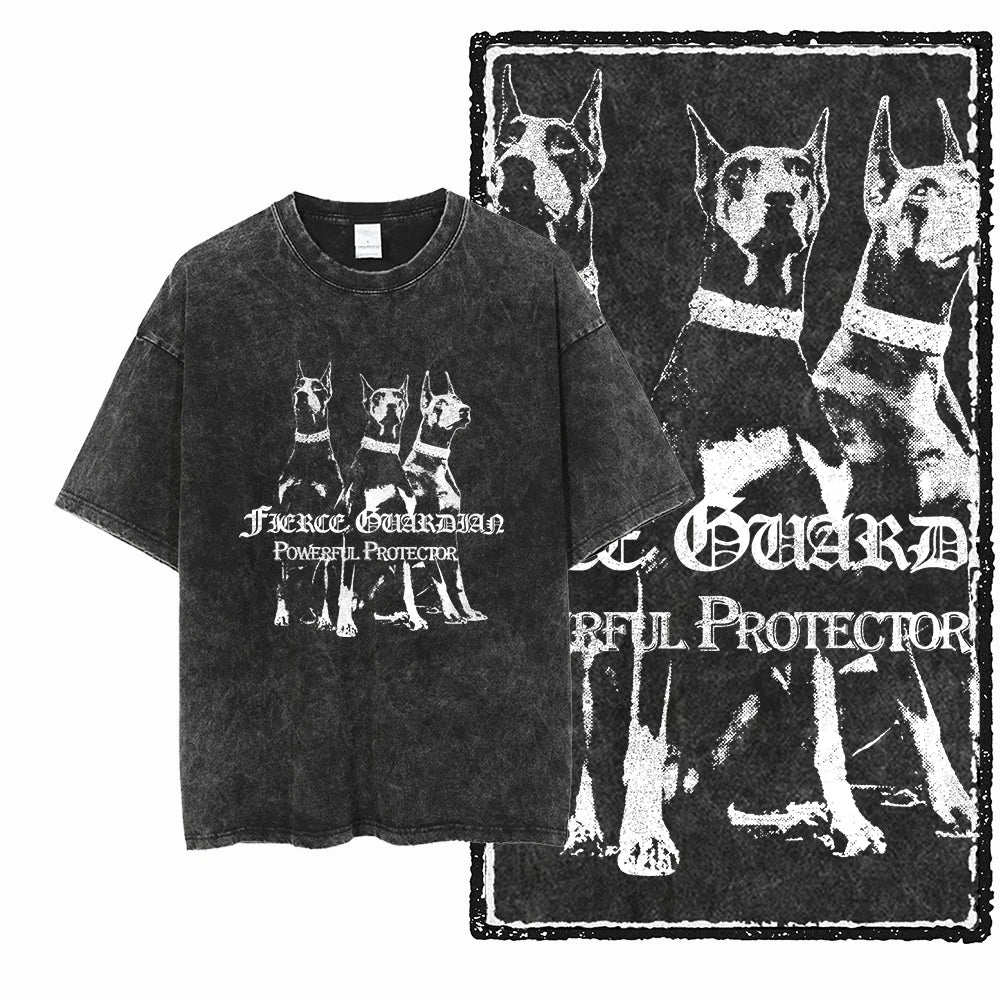 The Coolmind Doberman Graphic Printed Cotton Unisex Streetwear T Shirt
